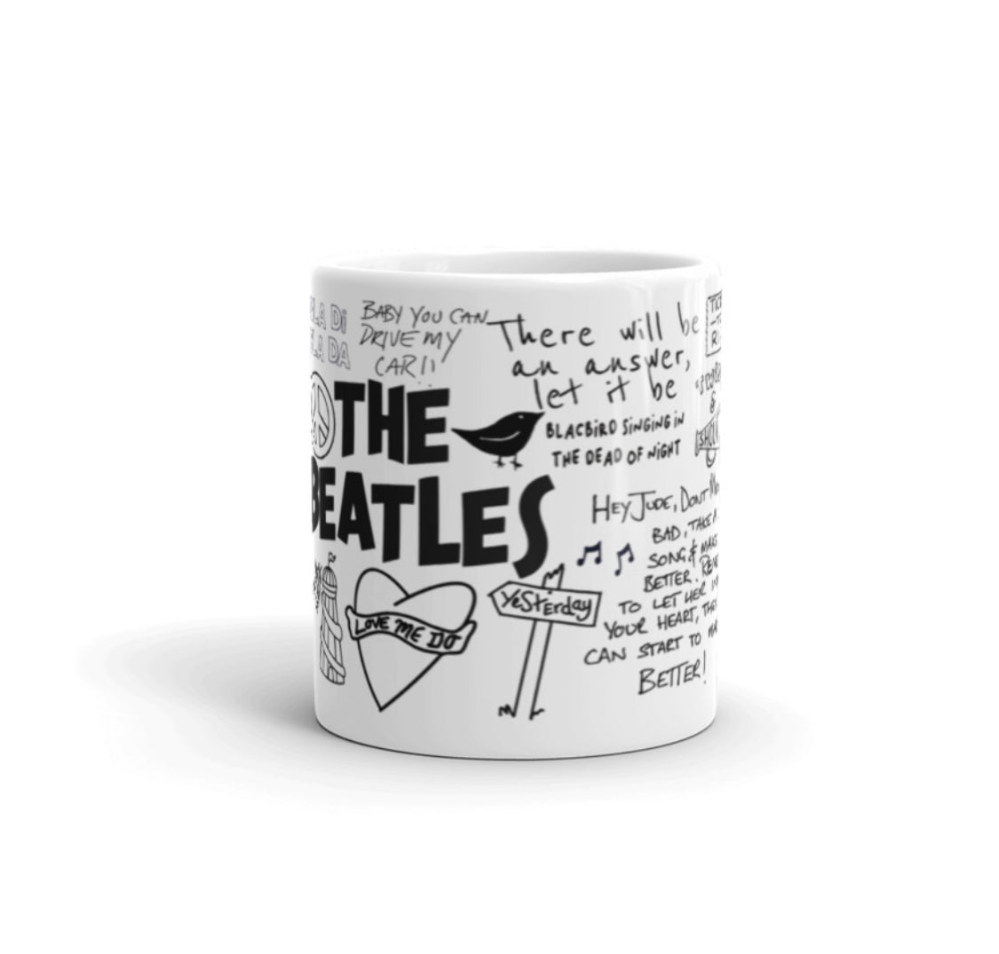 The Beatles doodle 10oz mug